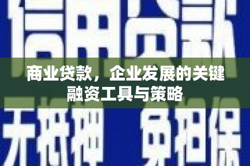 庄浪商业贷款，企业发展的关键融资工具与策略