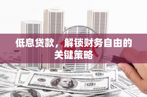 伊川低息贷款，解锁财务自由的关键策略