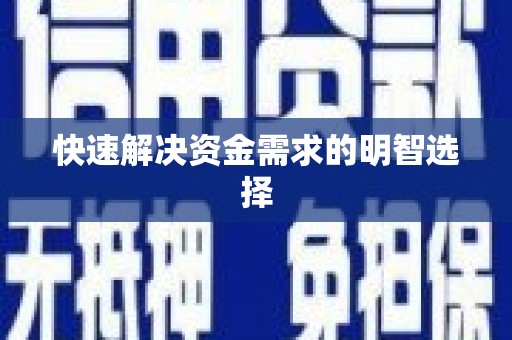 公安快速解决资金需求的明智选择