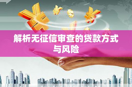 靖西解析无征信审查的贷款方式与风险